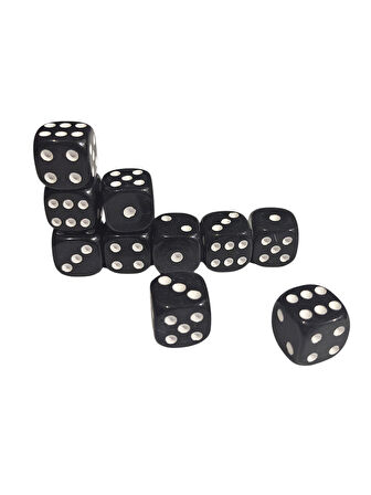 Siyah Okey Zarı Renkli Masa Oyunları Zarı - 2 Adet