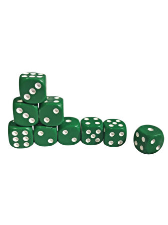 Yeşil Okey Zarı Renkli Masa Oyunları Zarı - 2 Adet