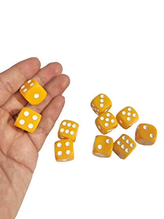 Sarı Okey Zarı Renkli Masa Oyunları Zarı - 4 Adet