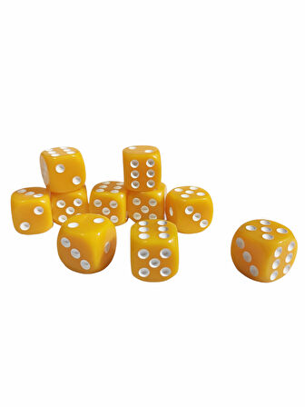 Sarı Okey Zarı Renkli Masa Oyunları Zarı - 4 Adet