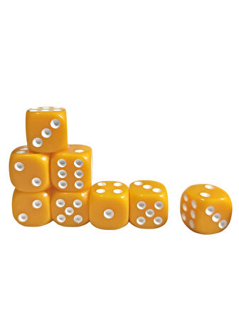 Sarı Okey Zarı Renkli Masa Oyunları Zarı - 4 Adet