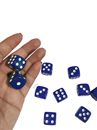 Mavi Okey Zarı Renkli Masa Oyunları Zarı - 4 Adet