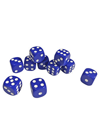 Mavi Okey Zarı Renkli Masa Oyunları Zarı - 4 Adet