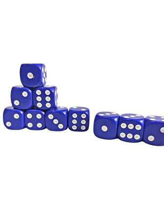 Mavi Okey Zarı Renkli Masa Oyunları Zarı - 4 Adet