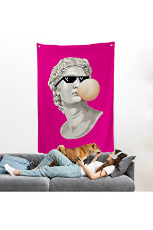 Piksel Gözlüklü David'in Duvar Örtüsü-7846