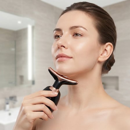 Kararlı Ticaret® Pilli Yüz ve Boyun Lifter Masaj Aleti, Jawline Belirginleştirici Cilt Sıkılaştırıcı Bakım Cihazı