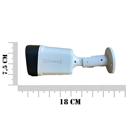 Qromax 10 Kamerali Set - Hareket Algilayan Gece Görüşlü 36 Ir Led 5mp Sony Lensli 1080p Full Hd Metal Kasa Güvenlik Kamerasi Seti 5236