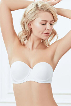 Amora Secret Balenli Desteksiz Dolgusuz Askısız Straplez Günlük Klasik T-Shirt Sütyeni