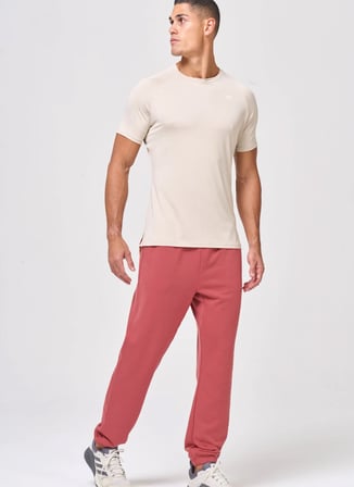Squatwolf MT022640309 Ultralight Gym Tee Bej Bisiklet Yaka Fit Düz Erkek T-Shirt