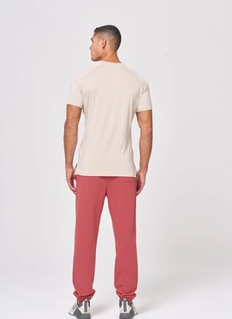 Squatwolf MT022640309 Ultralight Gym Tee Bej Bisiklet Yaka Fit Düz Erkek T-Shirt