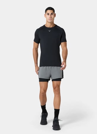 Squatwolf MT050430001 ACTDRY® Warrior Tee Siyah Bisiklet Yaka Fit Düz Erkek T-Shirt