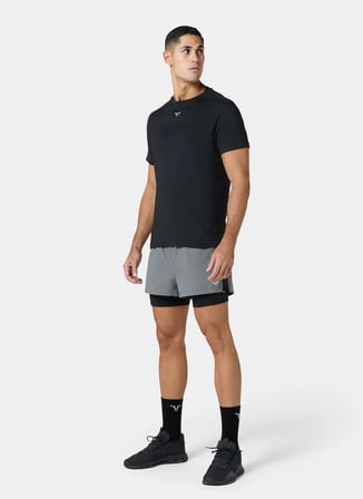 Squatwolf MT050430001 ACTDRY® Warrior Tee Siyah Bisiklet Yaka Fit Düz Erkek T-Shirt