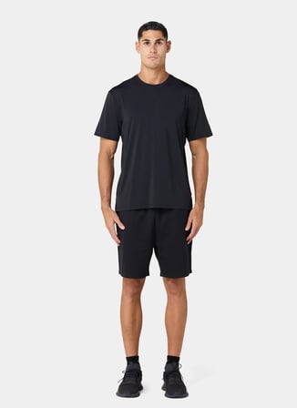 Squatwolf MT052080001 Lightweight Regular Tee Siyah Bisiklet Yaka Fit Düz Erkek T-Shirt