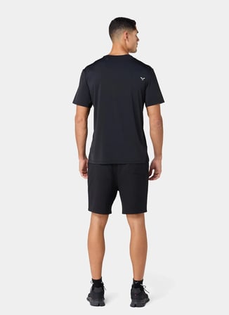 Squatwolf MT052080001 Lightweight Regular Tee Siyah Bisiklet Yaka Fit Düz Erkek T-Shirt