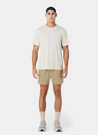 MT052080309 Lightweight Regular Tee Bej Bisiklet Yaka Düz Erkek T-Shirt