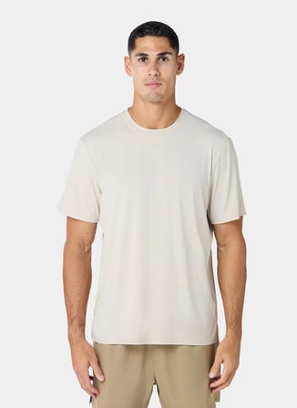 MT052080309 Lightweight Regular Tee Bej Bisiklet Yaka Düz Erkek T-Shirt