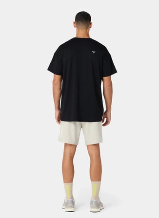 Squatwolf MT052090001 Foundation Oversized Te Siyah Bisiklet Yaka Fit Düz Erkek T-Shirt