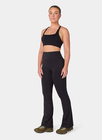 Squatwolf WL051670001 High Rise Flared Pants Siyah Kadın Sweatpant