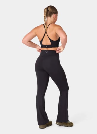 Squatwolf WL051670001 High Rise Flared Pants Siyah Kadın Sweatpant