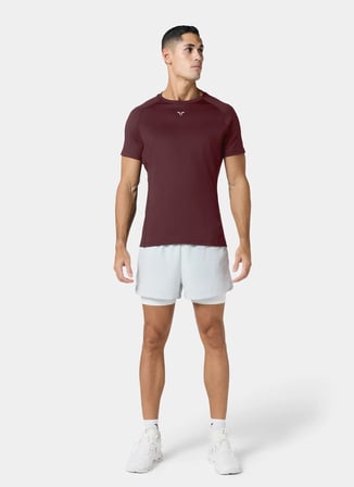 Squatwolf MT050430031 ACTDRY® Warrior Tee Bordo Bisiklet Yaka Fit Düz Erkek T-Shirt