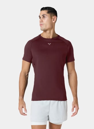 Squatwolf MT050430031 ACTDRY® Warrior Tee Bordo Bisiklet Yaka Fit Düz Erkek T-Shirt