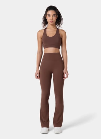Squatwolf WL051671163 High Rise Flared Pants Kahverengi Kadın Sweatpant