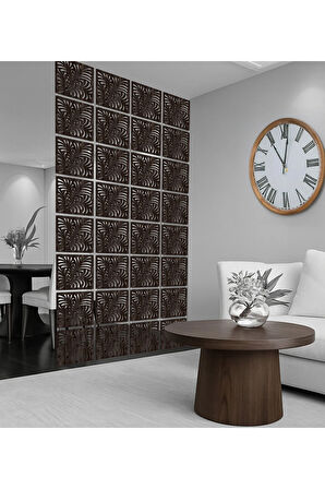 Çiçek Modelli Lazer Kesim Paravan, Ahşap Seperatör, Panel Levha Seti Ahşap Oda Bölücü Desen