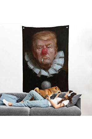 Palyaço Donald Trump Duvar Örtüsü-7849
