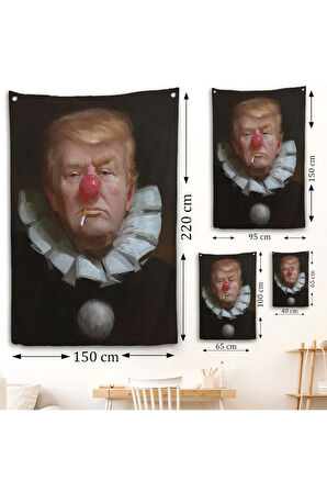 Palyaço Donald Trump Duvar Örtüsü-7849