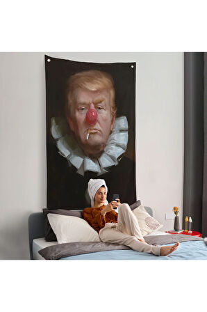 Palyaço Donald Trump Duvar Örtüsü-7849