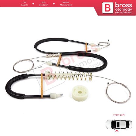 BMW 6 Serisi F06 Gran Coupe 2011-2018 51337268797 İçin Ön Sol Kapı Cam Kriko Tamir Seti