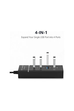ZX8 4 Port Usb 3.0 Hub Usb Çoklayıcı Led Göstergeli Usb 3.0 Hub