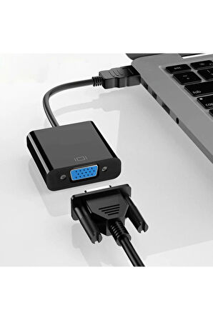 ZVG10 FULL HD - HDMI to VGA Dönüştürücü Jaklı Siyah