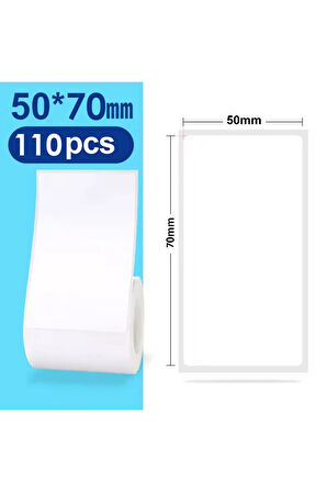 Phomemo 50x70 Mm 110 Adet Lamine Termal Etiket - 10 Rulo