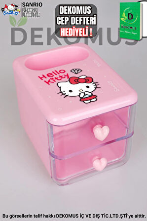"DEKOMUS CEP DEFTERİ HEDİYELİ" YENİ SEZON LİSANSLI HELLO KITTY MASA KALEMLİĞİ 