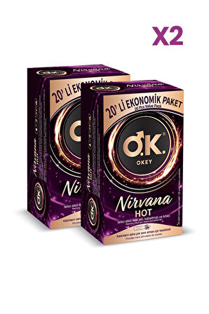Okey Nirvana Hot Prezervatif 20'li x2 Adet
