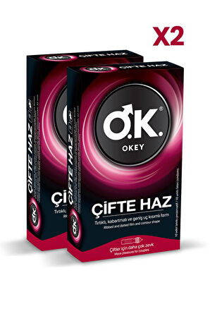 Okey Çifte Haz Prezervatif 10'lu x2 Adet