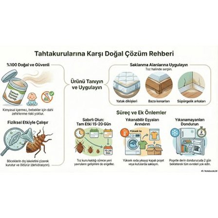 Diatom Toprağı Orjinal 1kg Tahtakurusu Bit Pire Kene Tüm Haşerelere Doğal Organik  Ev Bahçe 