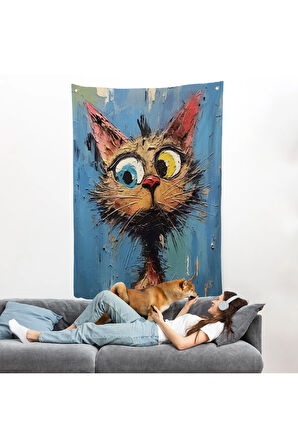 Sevimli Kedi Duvar Örtüsü-7852