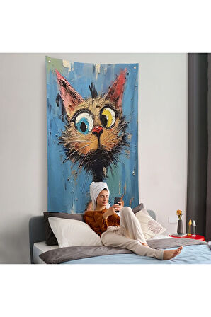 Sevimli Kedi Duvar Örtüsü-7852