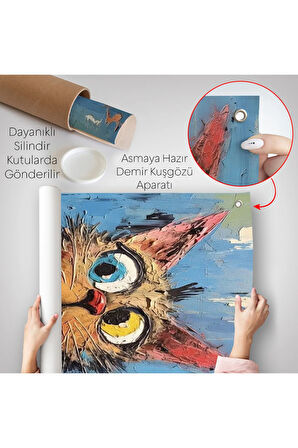 Sevimli Kedi Duvar Örtüsü-7852