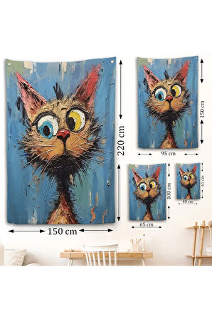 Sevimli Kedi Duvar Örtüsü-7852
