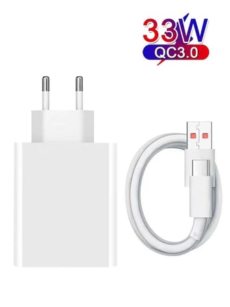 Tecno Spark 20 Pro / 8 Pro Uyumlu 33W Süper Hızlı Şarj Aleti Seti Adaptör ve Usb to Type-c Kablo