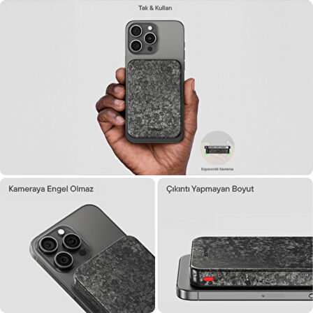 Sharge CarbonMag 10,000mAh Magsafe Destekli PowerBank
