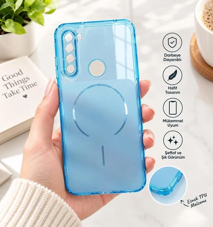 REDMİ NOTE 8 UYUMLU ŞEFFAF KAMERA KORUMALI SİLİKON
