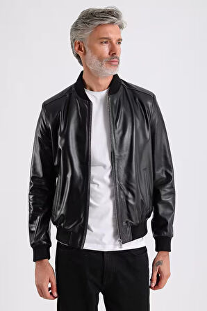 Lucas Erkek Hakiki Bomber Deri Ceket