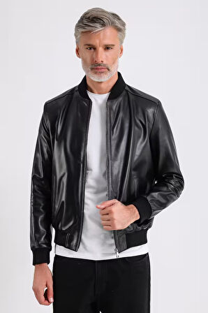 Lucas Erkek Hakiki Bomber Deri Ceket