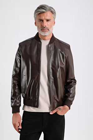 Lucas Erkek Hakiki Bomber Deri Ceket