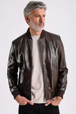 Lucas Erkek Hakiki Bomber Deri Ceket