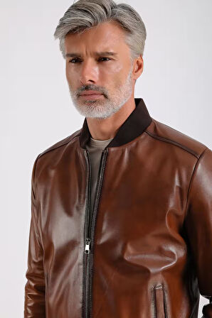 Lucas Erkek Hakiki Bomber Deri Ceket